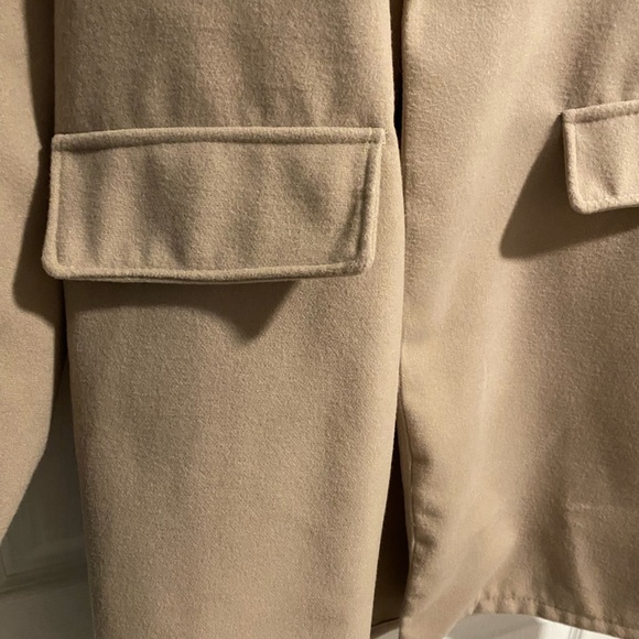 🐶 NWT Boohoo Collarless Wool Look Coat - Picture 8 of 14